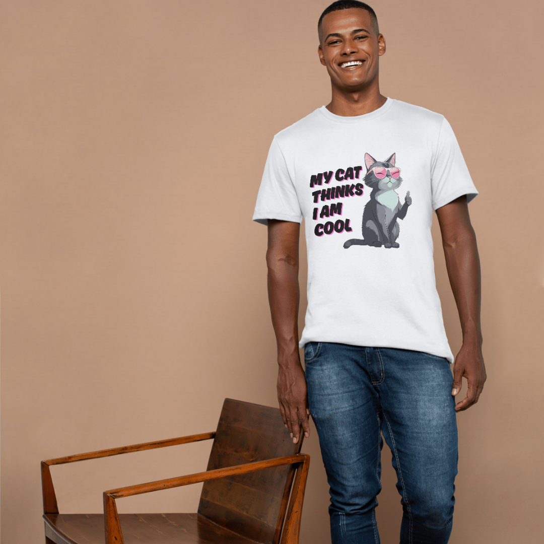 “My Cat Thinks I’m Cool” – Unisex Classic Crew T-Shirt (100% Cotton)